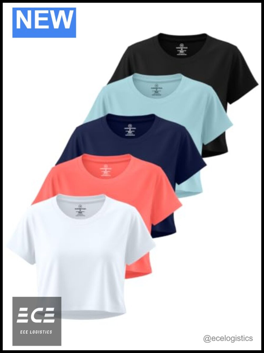 5 Pack Women's Dry Fit Crop Top Workout T Shirt Short Sleeve Athletic Gym